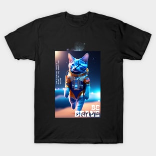 Cute funny  cat walk in space T-Shirt